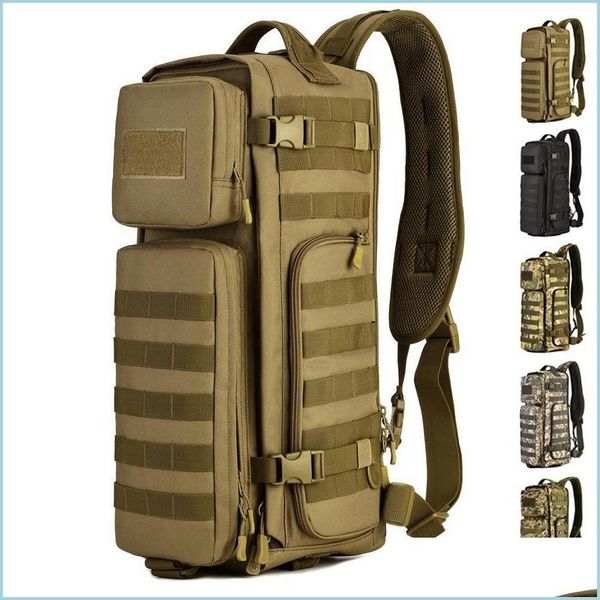 Açık çantalar mTifonction göğüs askı sırt çantası erkekler tek shoder büyük seyahat askeri sırt çantaları çapraz gövde açık havada sırt çantası paketi dh0ge