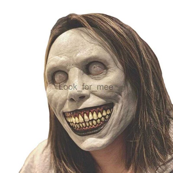 Horror Halloween Masken für Erwachsene lächeln Dämonen Mask die bösen Cosplay -Requisiten Carnival Fancy Party Scary Latex Maske Männer Frauen HKD230810