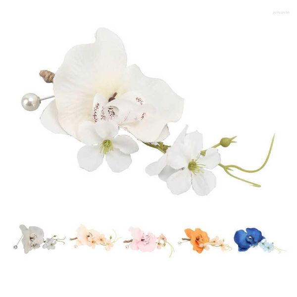 Flores decorativas de casamento boutonniere permanente fácil de usar homens flores artificiais bonitos para celebração do baile