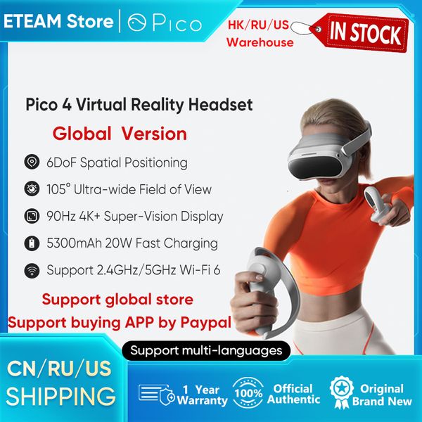 VR Glasses Global Version Pico 4 VR-гарнитура All-in-One Hearset Hearset 3D VR Glasses 4K Дисплей для потоков Gaming Pico 4 VR 230809