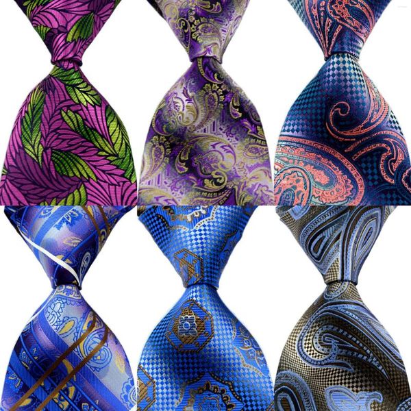 Bow Gine Men's Tie Silk шелк цветочный галстук фиолетовый зеленый синий жаккардовый свадебный свадебный дизайн моды GZ1013