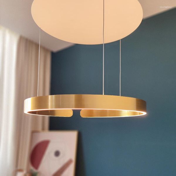 Luminárias pendentes de indução com dimerização livre ajustável para pendurar para decoração de quarto, sala de estar, cozinha, escritório, luz de anel led