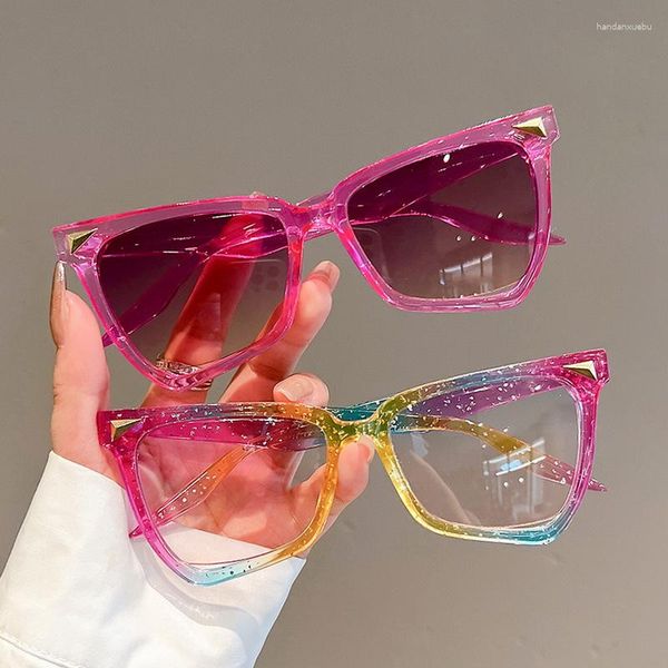 Солнцезащитные очки мода нерегулярные красочные кошачьи глаза бабочка большая рама розовый модный модный y2k солнце