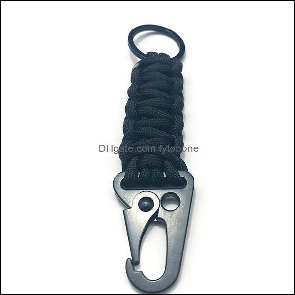 Açık Ara Gadgets Paslanmaz Çelik Carabiner Acil Durum Anahtar Yürüyüş Kam Arabası 550IBS Paracord Halat Survival Kit Kordon Korucu Deliği Del Dh6da