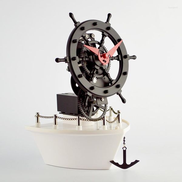 Masa Saatleri Orijinal Tasarım Gemi Dümen Dişli Saati Yaratıcı Kişilik Oturma Odası Koltuk