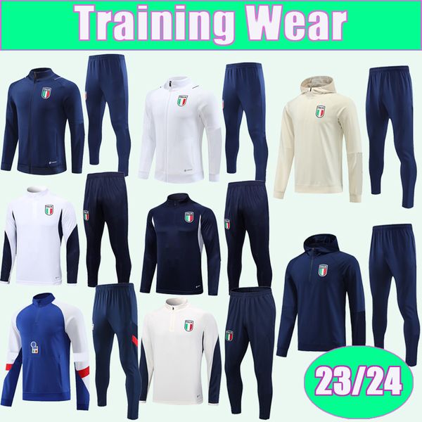 23 24 Itália Training Wear Kit Terno Futebol Jerseys Verratti Barella Chiesa Politano Pinmonti Lorenzo Raspadori Gnonto Grifo Camisas de Futebol Uniformes