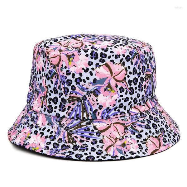 Berretti LDSLYJR 2023 Cotton Print Two Sides Wear Bucket Hat Fashion Joker Outdoor Travel Sun Cap per uomo e donna 141