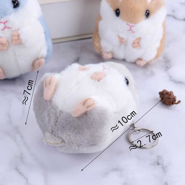 Animais de pelúcia 10cm bonito brinquedos de pelúcia saco mochila pingente chaveiro animais de pelúcia crianças brinquedos para crianças menina presente de aniversário boneca hamster