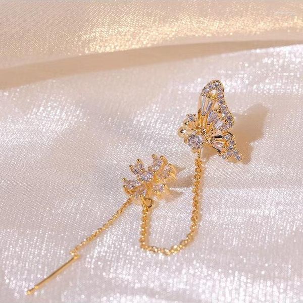 Backs Orecchini Arrivo Cristallo lucido Farfalla Ear Cuff Clip Dragon Oro K Anelli Ladies Punk Set di per le orecchie Gemas