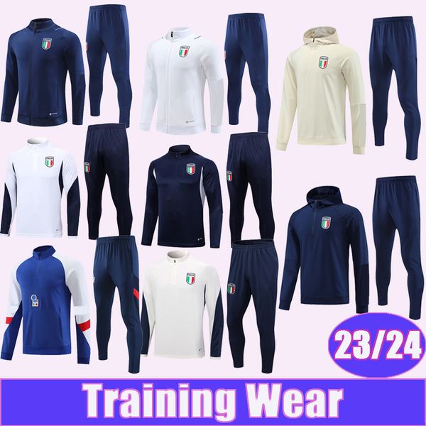23 24 Itália Training Wear Kit Terno Futebol Jerseys Verratti Barella Chiesa Politano Pinmonti Lorenzo Raspadori Gnonto Grifo Camisas de Futebol