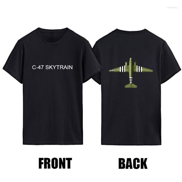 Мужские рубашки T C-47 Skytrain военный транспортный самолет хлопковые футболки для футболки с печать