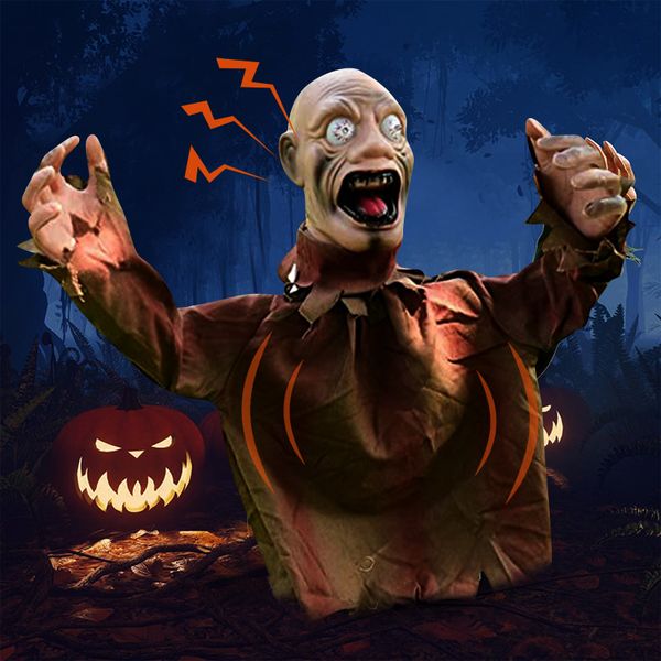Другое мероприятие вечеринка поставляет Halloween Swing Swing Ghost Sound Control Decorment Ground Plug-моч Ghost Horror реквизит Хэллоуин на открытом воздухе.