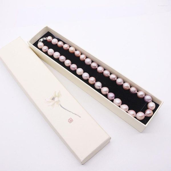 Ketten Exquisite Edison-Perlenhalskette, natürliches Süßwasser, rund, handgefertigter Schmuck, Damen-Temperament, Hochzeitsgeschenk