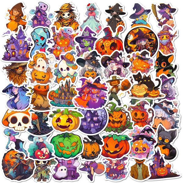 Adesivi per giocattoli per bambini 10 30 50 pezzi di fumetti freddi Halloween Witch Waterproof Decoration Decals Decals per laptop Telefono per telefono Adesivo per auto 230810 230810