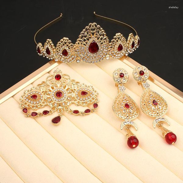 Conjunto de pendientes de collar, joyería de boda Dicai para mujer, primera corona nupcial, broche de cristal para el pelo, conjuntos de accesorios