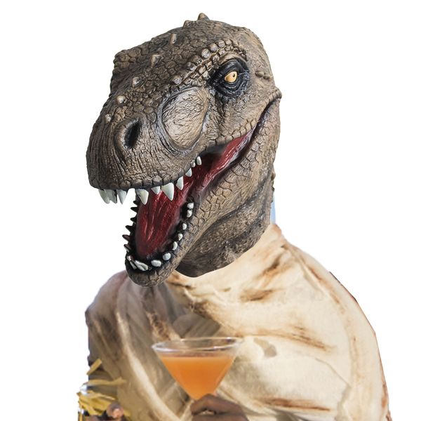 Parti Maskeleri Dinozor Maska Sahne Performansı Cosplay Parti Props Tyrannosaurus Rex Head Cover Okul Etkinliği Cosplay Cadılar Bayramı Dekorasyonu 230809