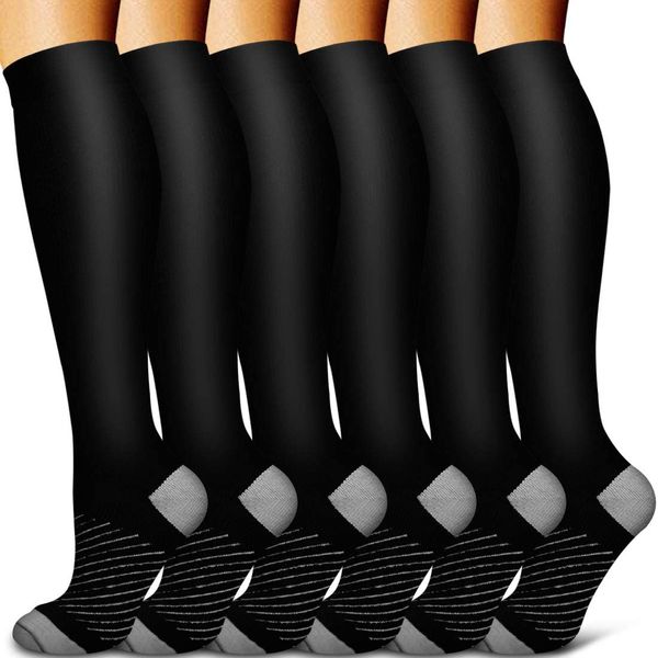 Herrensocken Unisex Kupfer Kompressionsstrümpfe Damen Herren Anti-Müdigkeit Schmerzlinderung Kniestrümpfe 15–20 mmHg abgestufte Kompressionsstrümpfe 230809