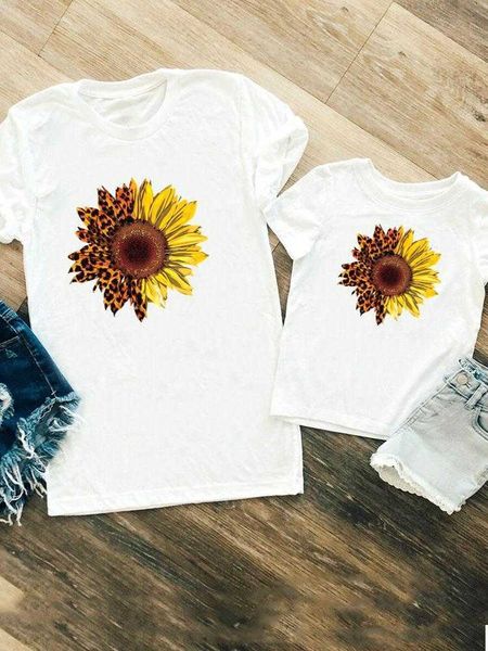 Passende Familien-Outfits, passende Familien-Outfits, Leoparden-Blume, Blumenmuster, 90er-Jahre, Damen, Mädchen, Jungen, Kind, Sommer, Mama, Mama, T-Shirt, T-Shirt, T-Shirt, Kleidung