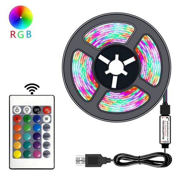 Outros suprimentos para festas de eventos 1M LED Light Strips Kit Infrared Remote Control Decoration Light 2835 60Ledsm Lamp Ribbon For Festival Party Bedroom BackLight 230809