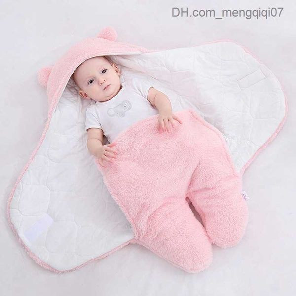 Pigiama del sacco a pelo in lana soffice neonatale ricevente per bambini coppa ragazzo abbigliamento per bambini imballaggio della coperta per neonati z230811