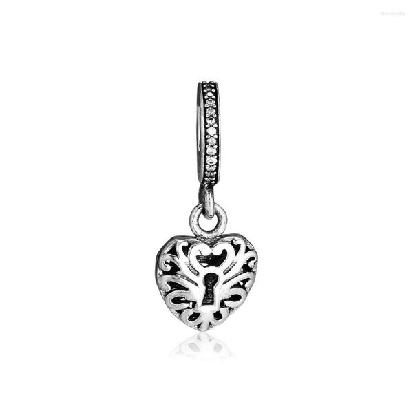 Бусины CKK Fit Bracelets Heart Padlock Charms 925 Оригинальное серебряное серебряное очарование