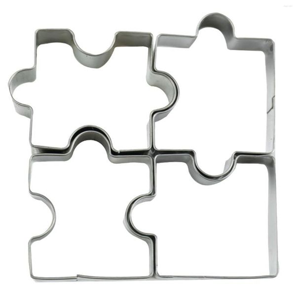 Backformen 4-teiliges Set Edelstahl Kuchen Keksform Werkzeuge Puzzle Gemüse Stanzform DIY Küche Esszimmer