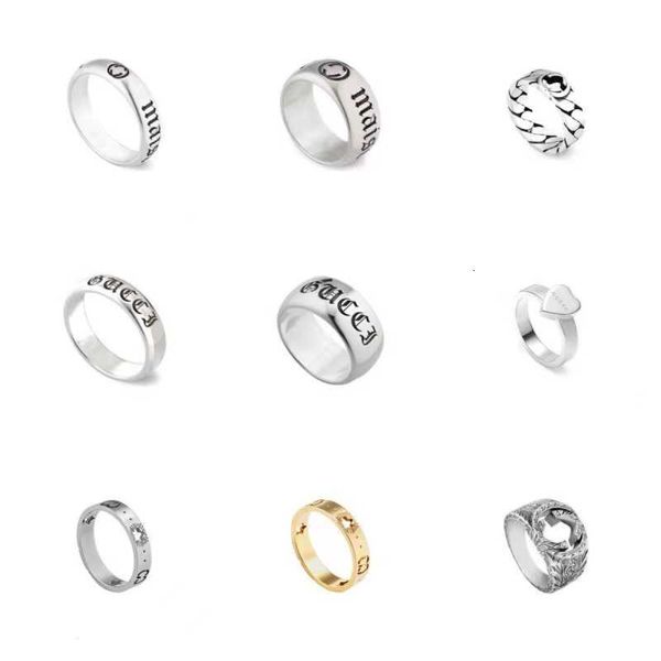 Luxus-Modeschmuck der Marke GU Hohe Version S925 Silberring für alte Paare Geschenke Trendstil Persönlichkeit Accessoires Qualität Valentinstag