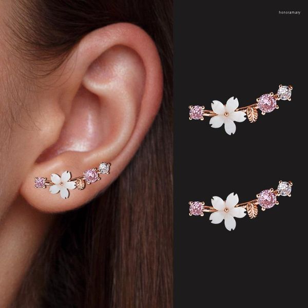 Ohrstecker Ohrring Koreanisch Strass Blätter Für Mädchen Charme Kristall Blume Persönlichkeit Party Frauen Bankett Schmuck Geschenk