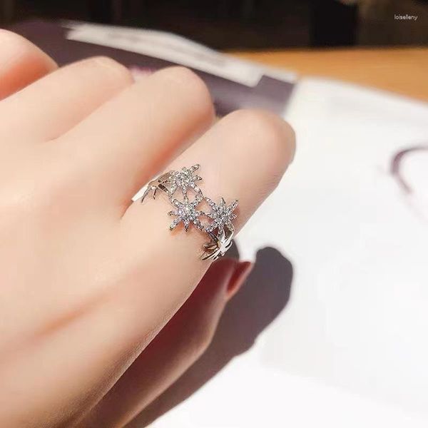 Sacchetti per gioielli Diamond Full Design a stella a sei punte Anello a forma di anello con apertura regolabile con senso avanzato.