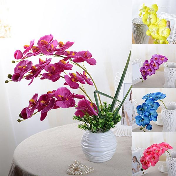 Flores decorativas 1 peça linda orquídea de plástico artificial decoração de casa plantas simulação suprimentos para festas acessórios para fazer você mesmo