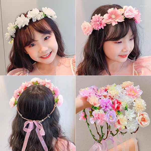 Acessórios para o cabelo Headwear infantil Flower Boy Linda Coroa de dama de honra Vestido de menina Jóias Cabeça de princesa