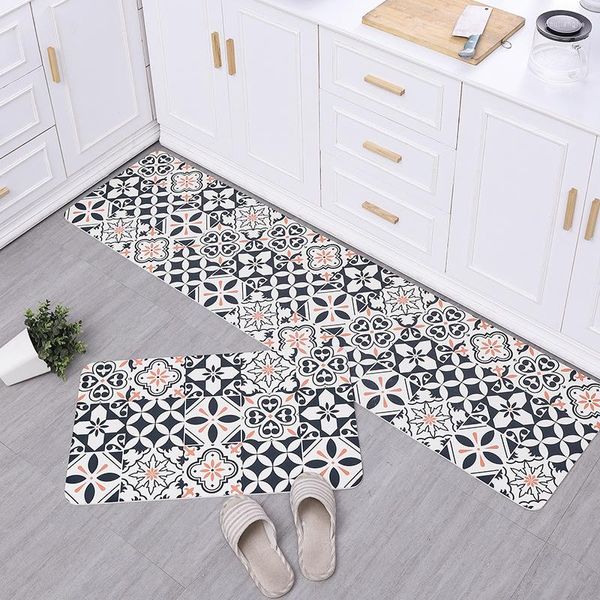 Ковры Alfombra Cocina Long Plips Kitchen Floor Mate Водонепроницаемый и нефтяной, который может потерте и вымытую современную домашнюю дверь