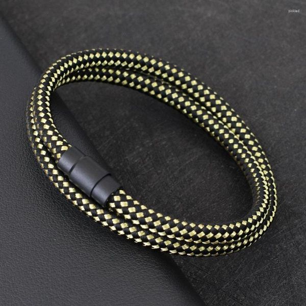 Charm Pulseiras Noter Pulseira Masculina Grau A Corda Dupla Camada Survival Wrap Braclet Jóias de Surf Pulseras De Hombre Presente Para Namorado Joias