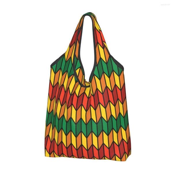 Sacos de compras Reciclagem Habesha Art Bag Etíope Saco Feminino Portátil Comprador de Mercearia