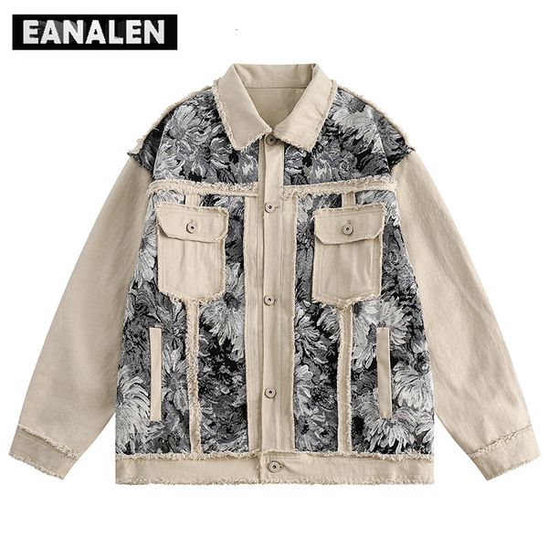 Erkek Ceketler Harajuku Vintage Daisy Flower School Takımı Ceket Y2K Teknoloji Giysileri Fonksiyonel Frock Lapel Womens Coat Grunge 230810