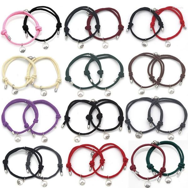 Link braccialetti 2 pcs coppia in lega di attrazione magnetica palla creativa bracciale in acciaio inossidabile amicizia uomo e donna regalo di gioielli