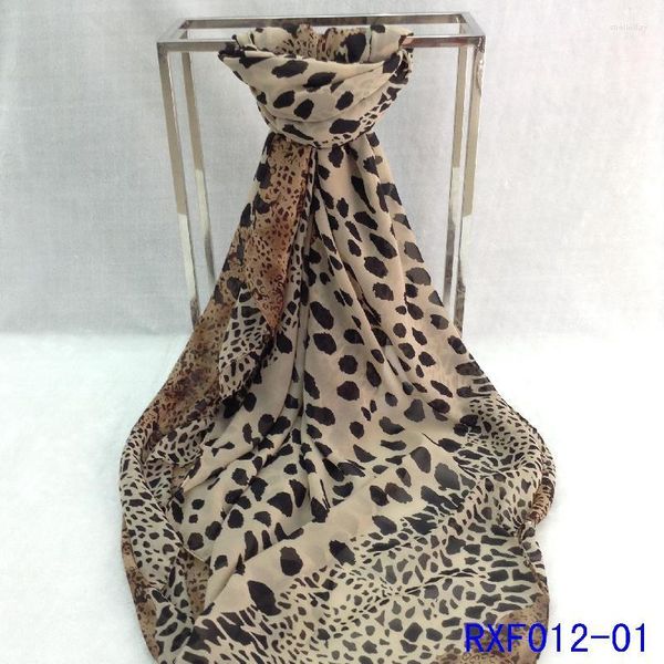 Cachecóis femininos cachecóis de seda leopardo estilo xale tamanho grande 140 150