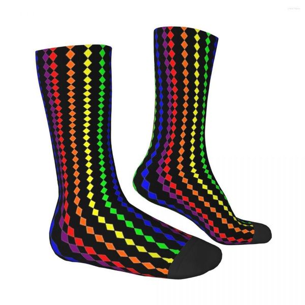 Calcetines de mujer Rainbow Diamond LGBTQ Pride Design For Loving People Sockings Adult Unisex Men