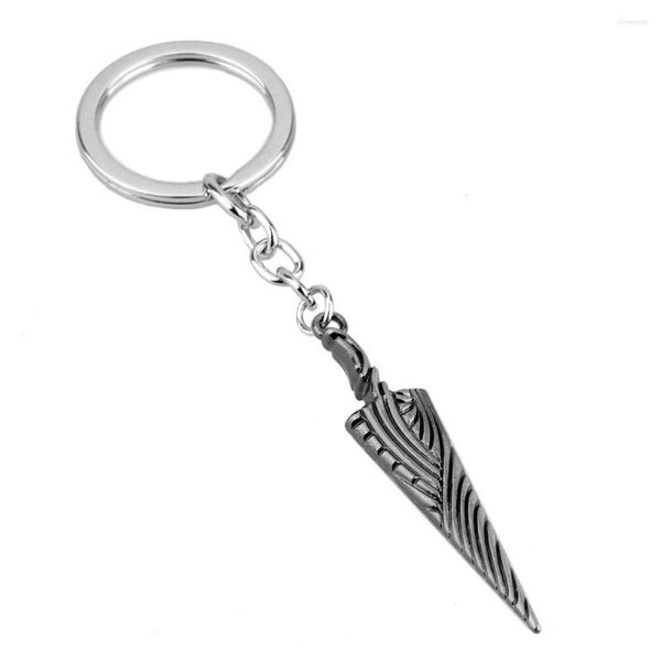 Schlüsselanhänger Vintage Hollow Knight Spike Form Anhänger Schlüsselanhänger für Männer Frauen Geschnitzter Metallschlüsselring Finder Fans Sammlerstück Schmuck Geschenk