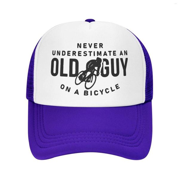 Шарики никогда не недооценивают старика на велосипеде, регулируемое мужской баскетбольной шляпой, шляпа бейсболка мужчина с Рождеством