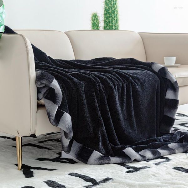 Battaniye süper yumuşak peluş sahte kürk fırlatma battaniye hafif ve kanepe oturma odası yatak odası Noel ev dekorasyon için rahat