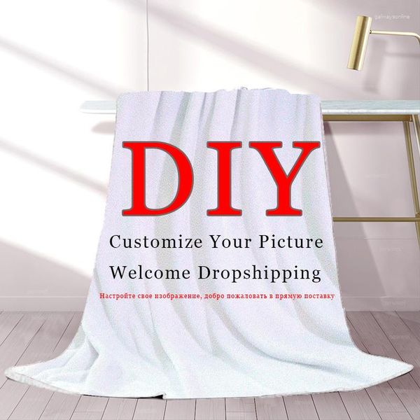 Одеяла DIY одеяло дизайн вашего собственного броска для броска теплого фланелевого коралла персонализированная PO Custom Plush