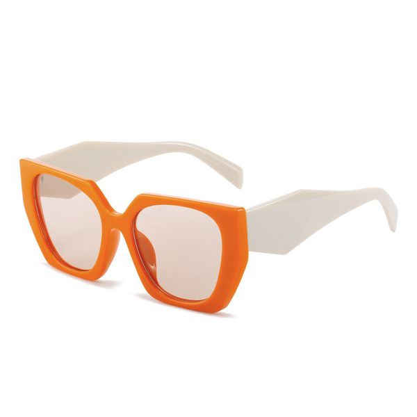 Designer Retro Vintage polarisierte quadratische Sonnenbrille Brillenbrille für Herren Damen Luxus-Sonnenbrille UV400 Antireflexion Vollrahmen Sommersport Orange Tee