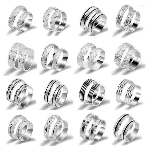 Кластерные кольца индивидуальная пара кольцо 925 Серебряное серебро простые унисекс.