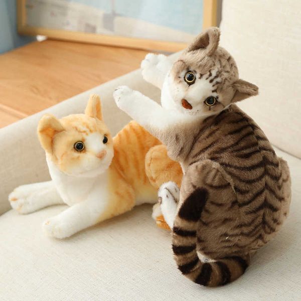 Animali di peluche ripieni Vita reale Simpatico peluche Gatto bambola Morbido peluche Gattino di peluche Giocattoli per bambini Cartone animato per bambini Ragazza Regalo di compleanno per bambini