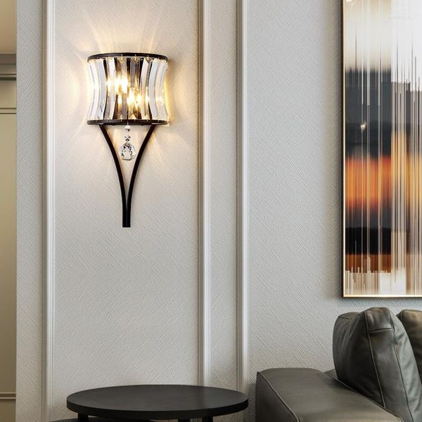 Настенная лампа постмодернистская световая роскошная хрустальная хрустальная спальня для спальни творческая гостиная фоновая коридор проход в помещении