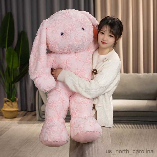 Animali di peluche di peluche 70 cm Giant Giant Pasqua giocattolo di peluche di coniglio morbido Plush per ragazze Regali R230810