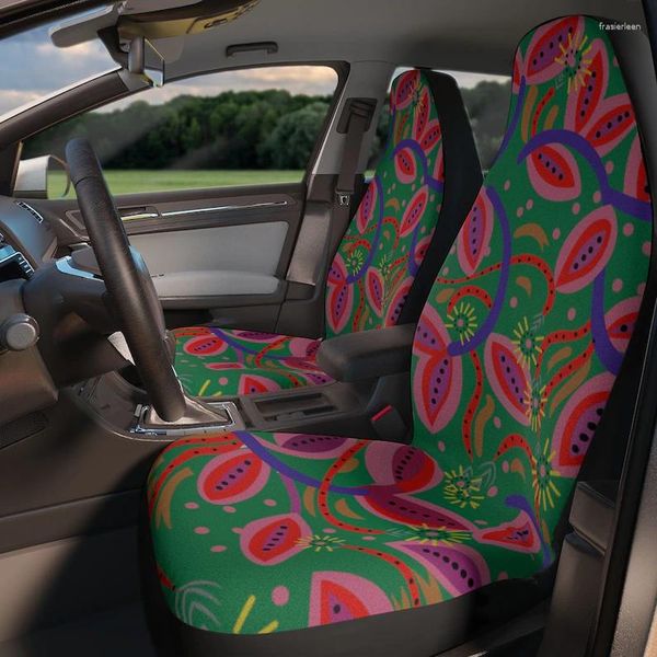 Автомобильное сиденье покрывает цветочный яркий ретро -декор ар -деко для автомобилей Groovy c