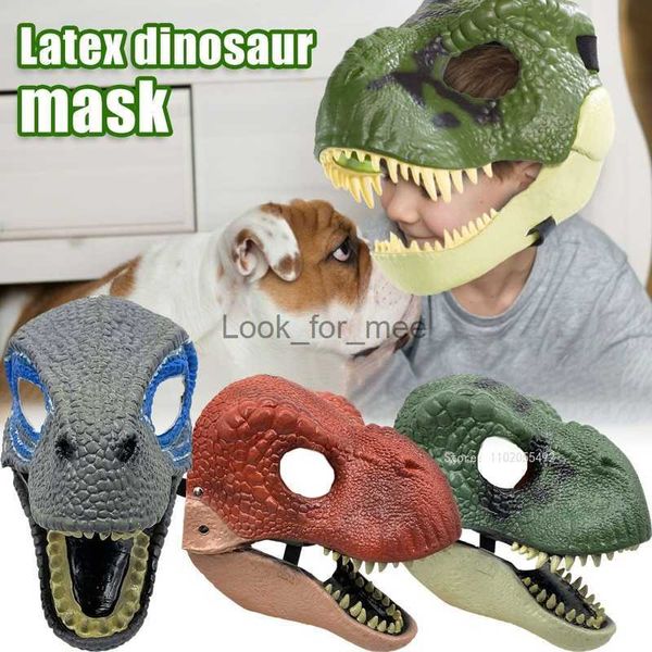 Dragon Mask Halloween 3D Dragon Open Mouth Dino Cosplay Punteri di copricapo Maschera horror in lattice Terror Party Halloween Decorazioni di Natale HKD230810