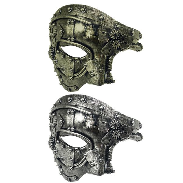 Parti Maskeleri Mekanik Gear Steampunk Phantom Masquerade Cosplay Mask Yarım Yüz Kostüm Cadılar Bayramı Noel Parti Ders Yetişkin Anime Masque 230809